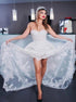 Lace High Low Appliques Sweetheart Ivory Prom Dresses LBQ0349